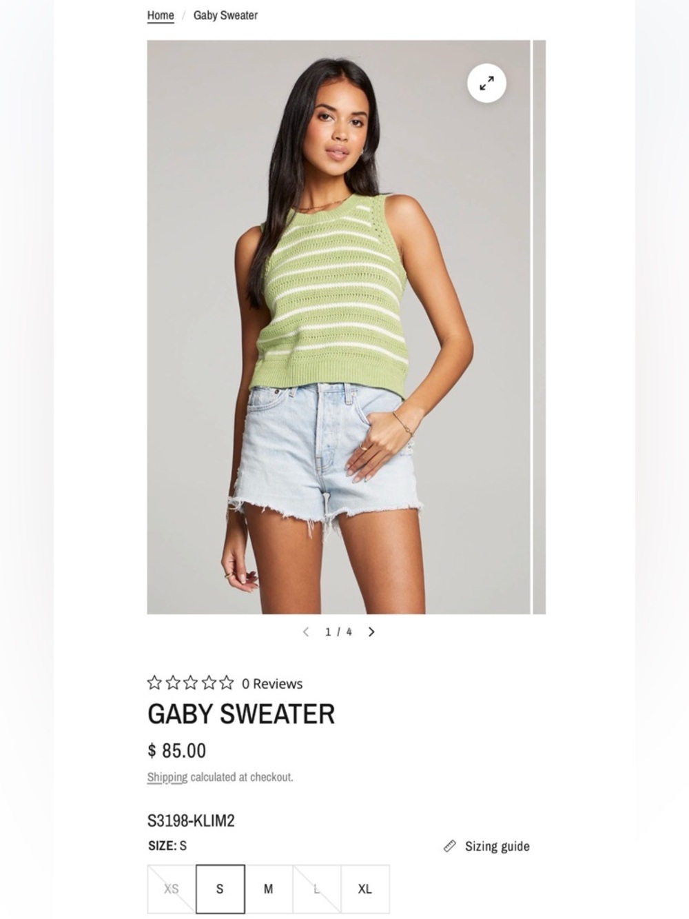 NWT: Saltwater LUXE Gaby Knit Striped Sweater Tank, sz. SM ($85 retail)